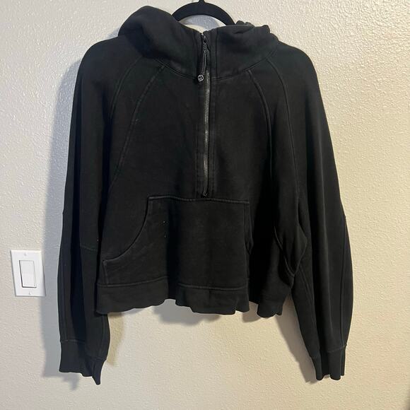 lululemon athletica Tops - Lululemon Black Scuba 1/4 Zip Hoodie Size XL/XXL